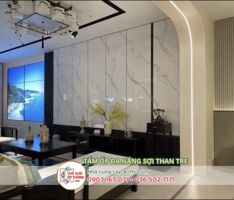Thi công tấm ốp than tre giả đá tại TPHCM