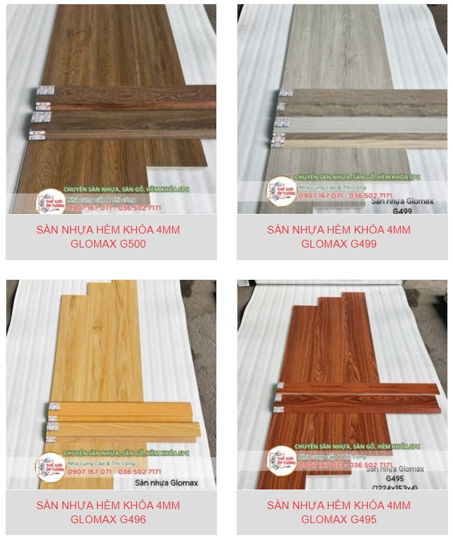 Sàn Nhựa Hèm Khóa 4mm Glomax