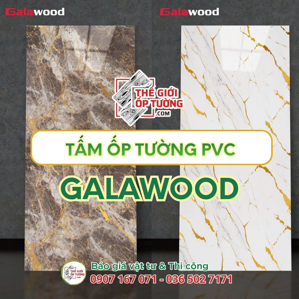 Tấm Ốp Tường PVC Nhựa Vân Đá Galawood