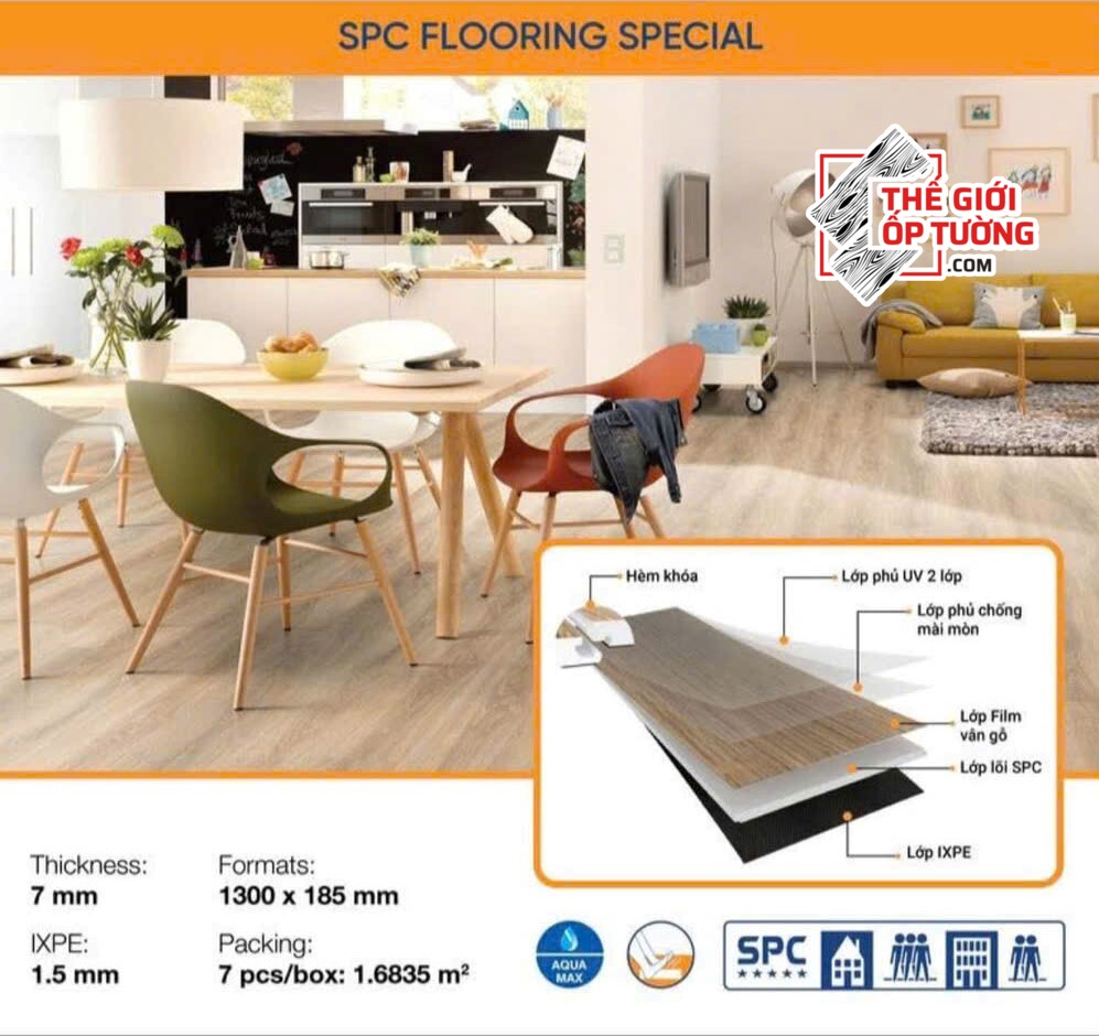 Sàn Gỗ Hèm Khóa SPC HOBI 8.5mm 75
