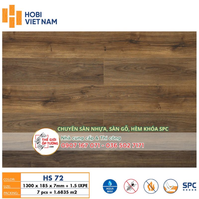 Sàn Gỗ Hèm Khóa SPC HOBI 8.5mm 72