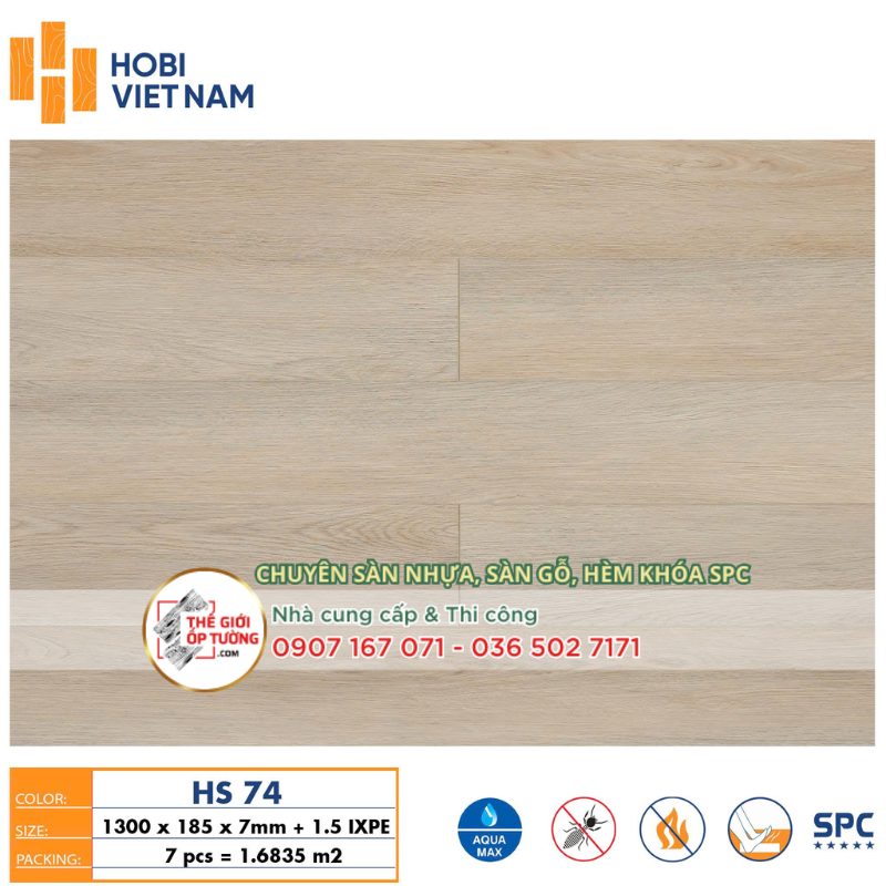 Sàn Gỗ Hèm Khóa SPC HOBI 8.5mm 74