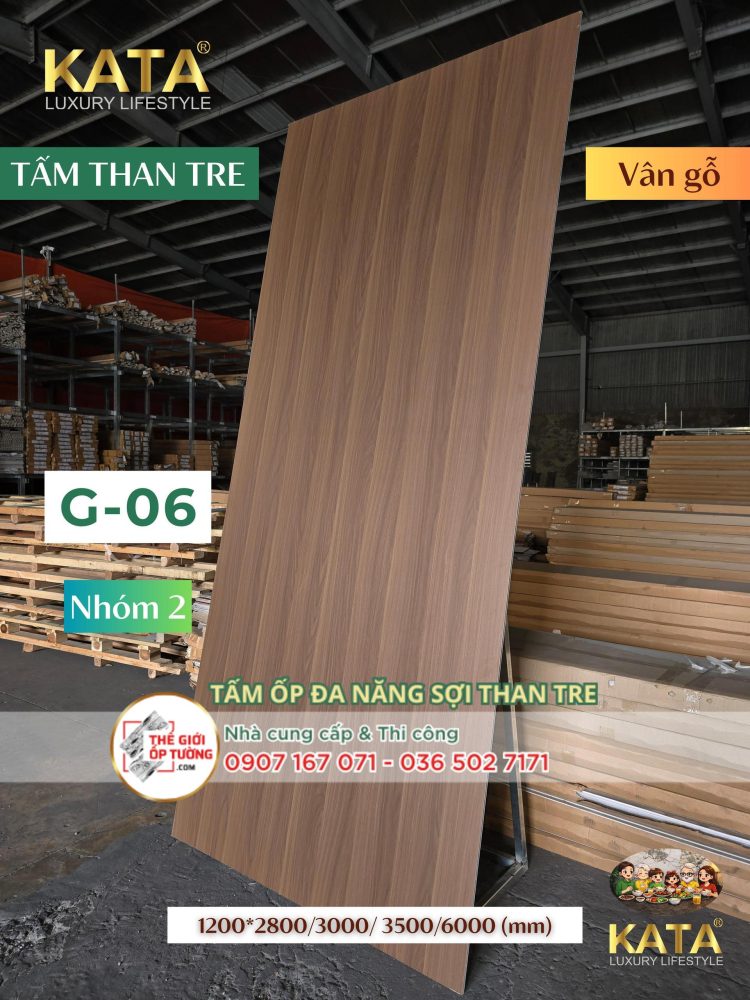 Tấm Ốp Tường Than Tre KATA vân gỗ 06