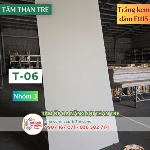 Tấm Ốp Tường Than Tre KATA trắng kem 06