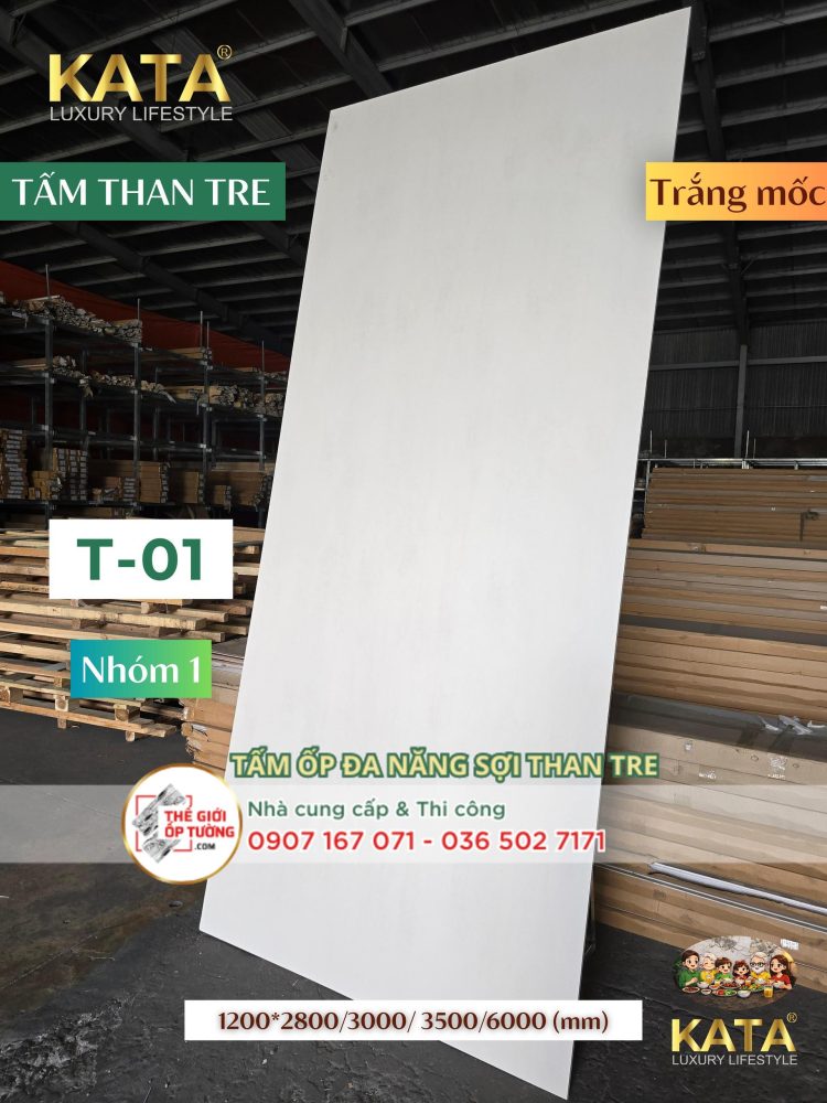 Tấm Ốp Tường Than Tre KATA trắng mốc 01