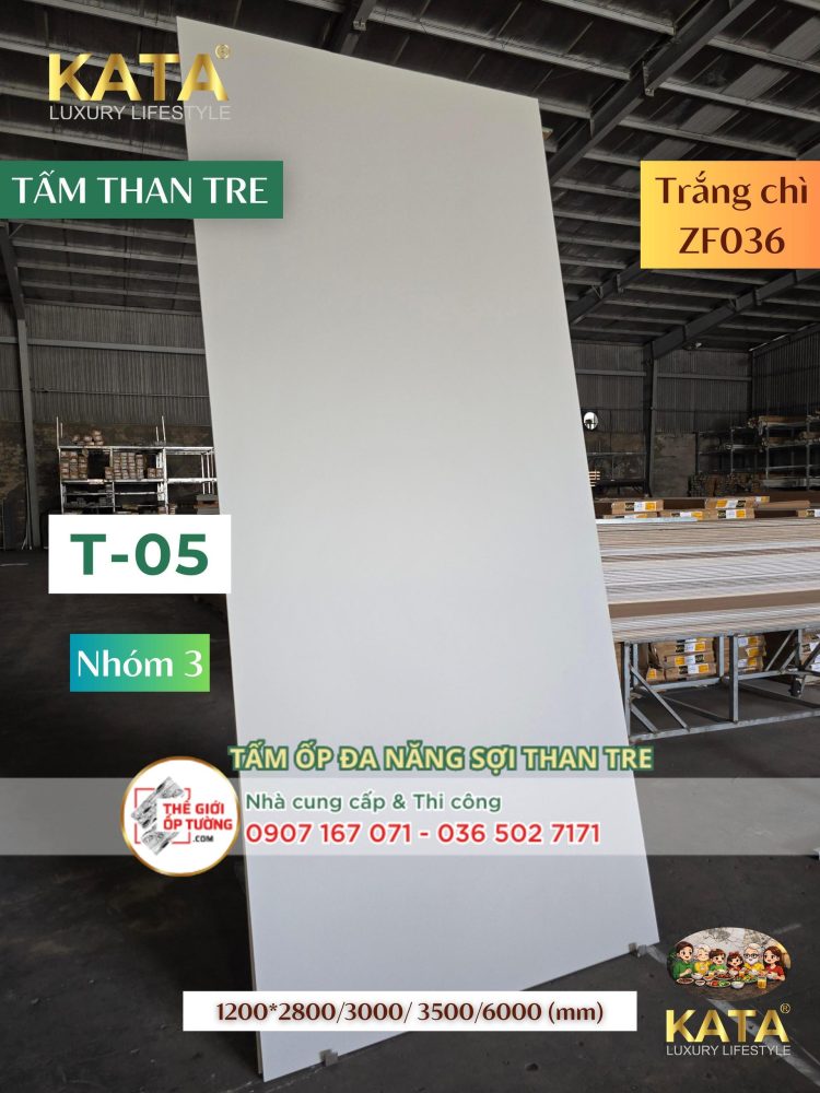 Tấm Ốp Tường Than Tre KATA trắng chì 05