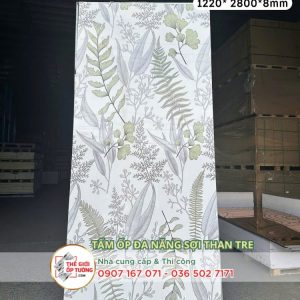 Tấm ốp tường than tre cao cấp vẽ hoa JD19