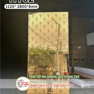 Tấm ốp tường than tre cao cấp gương vàng 02