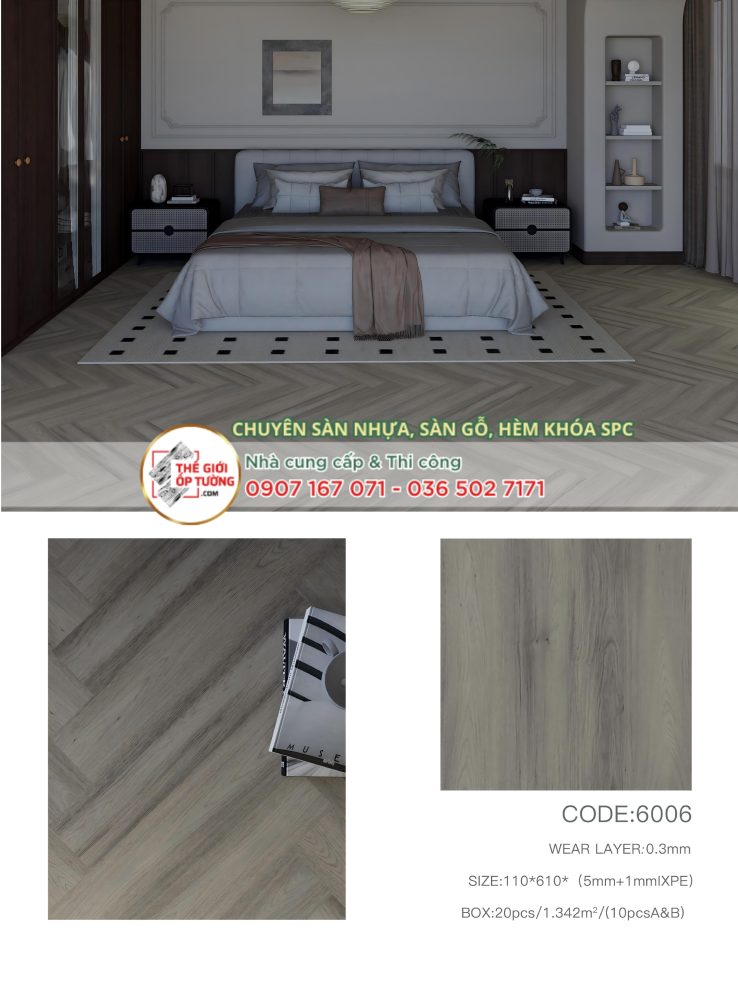 Sàn Gỗ Xương Cá SPC 6mm MSFLOOR Click 06