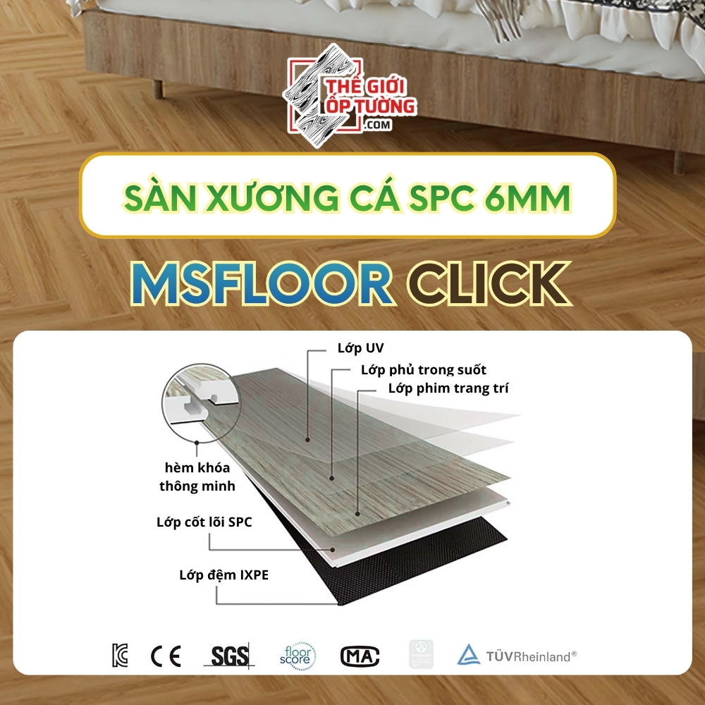 Sàn Gỗ Xương Cá SPC 6mm MSFLOOR Click 01