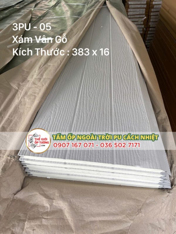 Tấm Ốp Ngoài Trời PU Cách Nhiệt - Lam Sóng PU 01