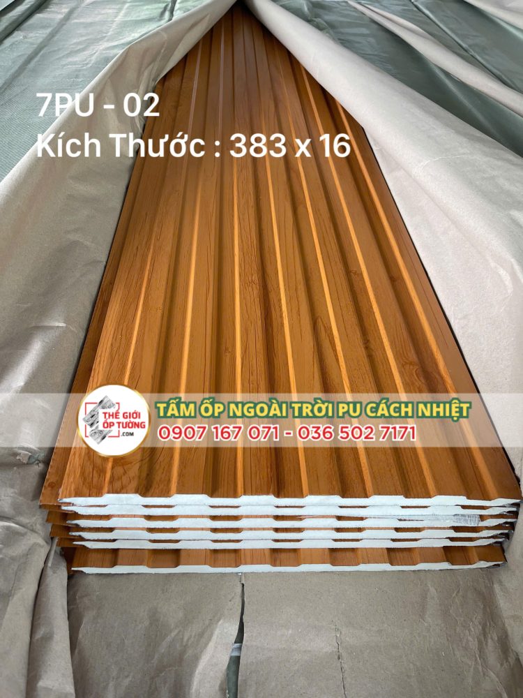 Tấm Ốp Ngoài Trời PU Cách Nhiệt - Lam Sóng PU 02