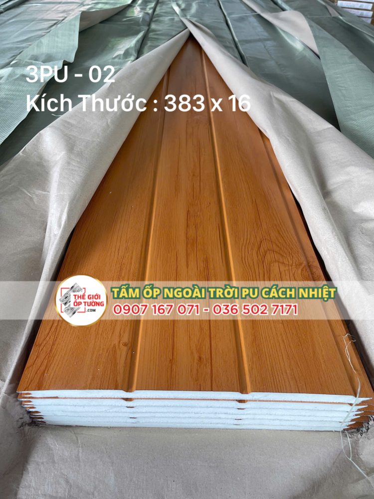Tấm Ốp Ngoài Trời PU Cách Nhiệt - Lam Sóng PU 03