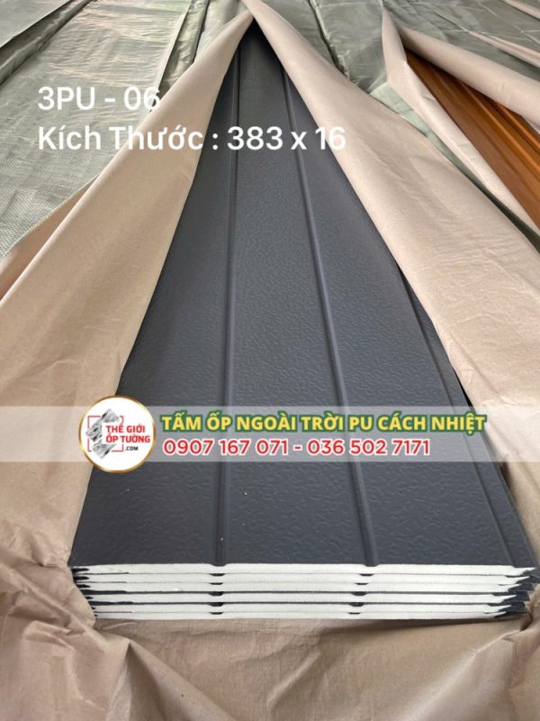 Tấm Ốp Ngoài Trời PU Cách Nhiệt - Lam Sóng PU 04