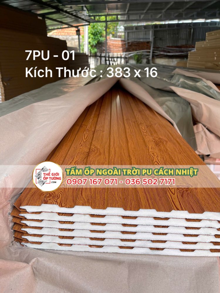 Tấm Ốp Ngoài Trời PU Cách Nhiệt - Lam Sóng PU 05
