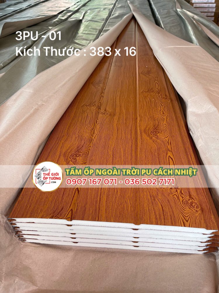 Tấm Ốp Ngoài Trời PU Cách Nhiệt - Lam Sóng PU 06