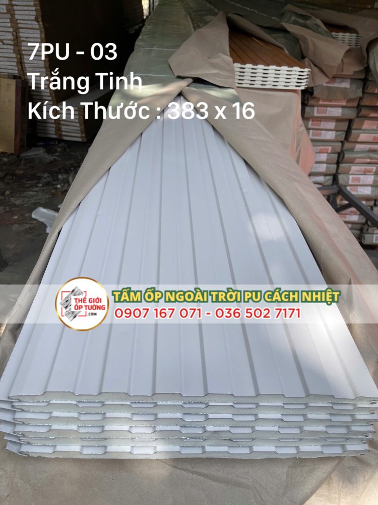 Tấm Ốp Ngoài Trời PU Cách Nhiệt - Lam Sóng PU 07