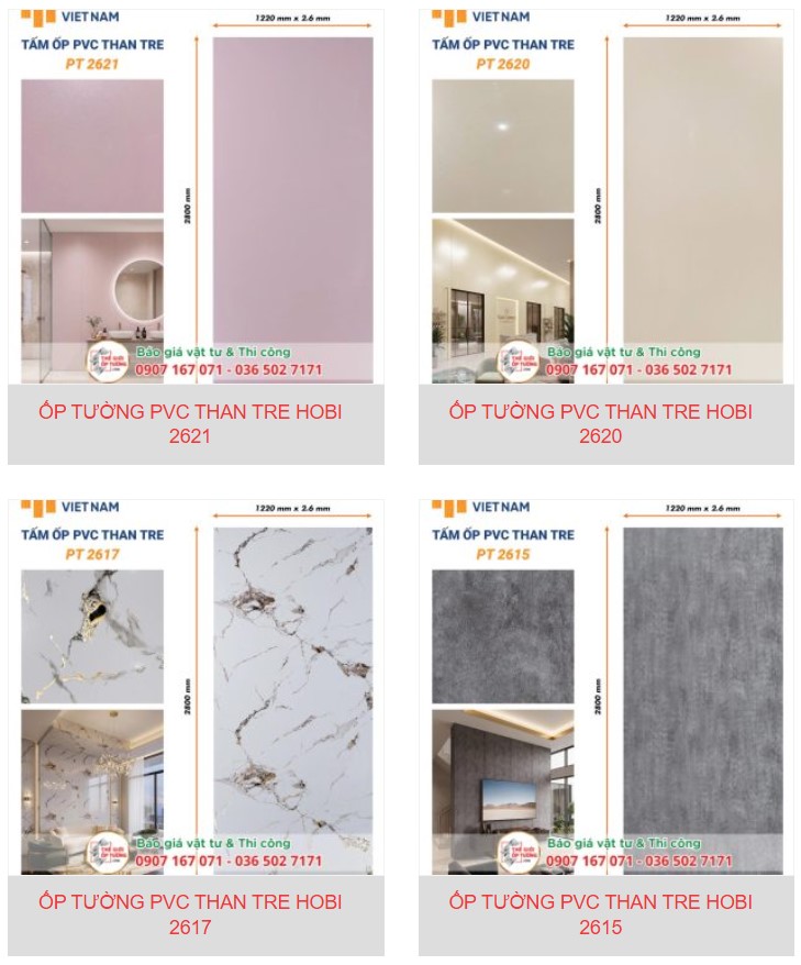 Đặc điểm nổi bật của tấm ốp PVC phủ phim than tre HOBI