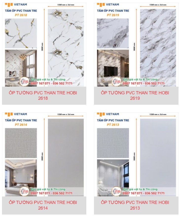 Tấm PVC phủ phim than tre