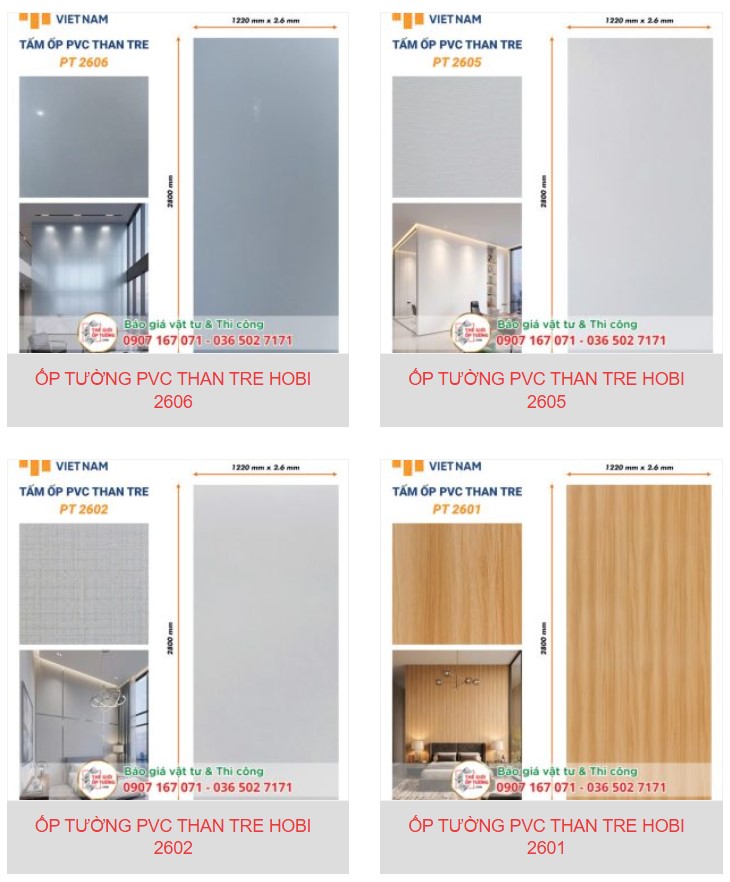 Đặc điểm nổi bật của tấm ốp PVC phủ phim than tre HOBI
