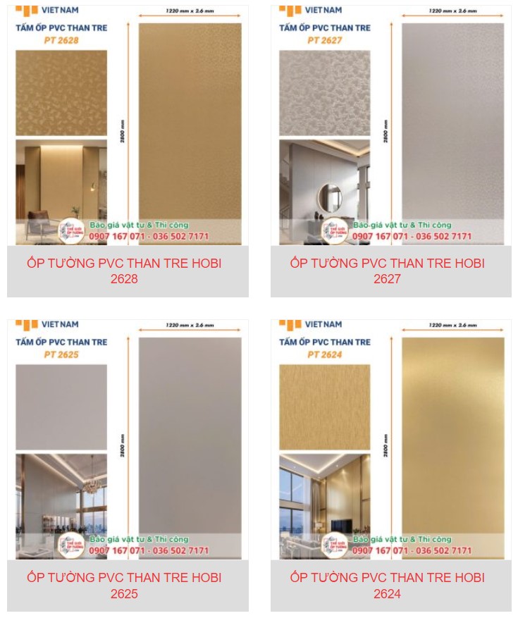 Tấm PVC phủ phim than tre
