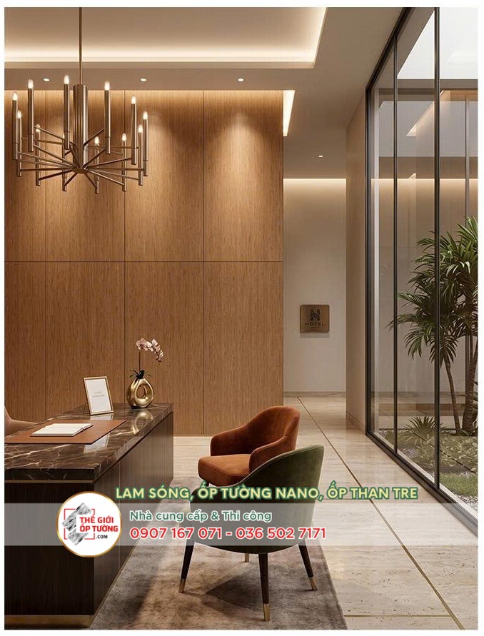 Ứng dụng của Ốp Tường PVC Than Tre HOBI