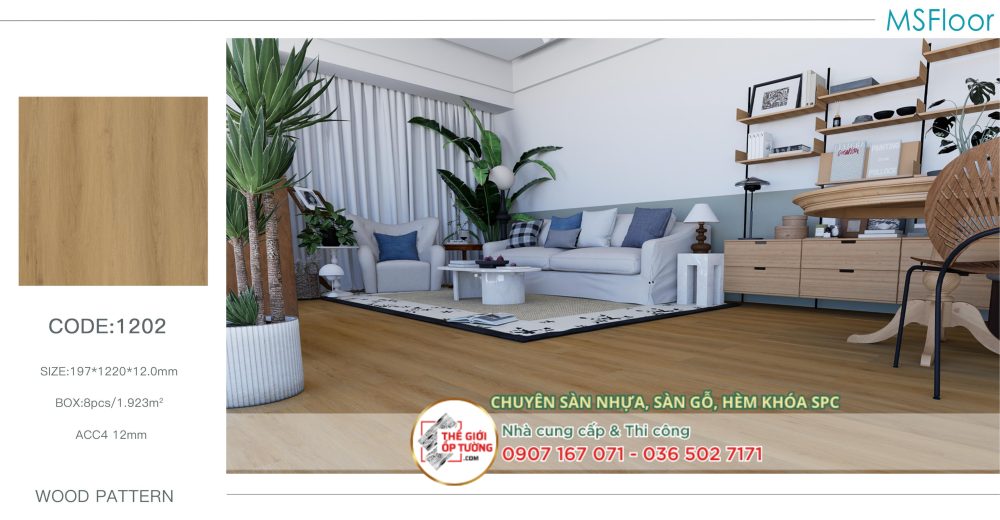 Sàn Gỗ Cốt Đen MSFLOOR Click 12mm 02