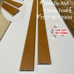 Tấm Ốp Gỗ Nhựa Ngoài Trời ASA màu teak 1 sóng