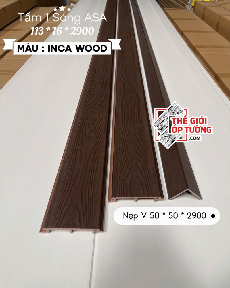 Tấm Ốp Gỗ Nhựa Ngoài Trời ASA inca wood 1 sóng