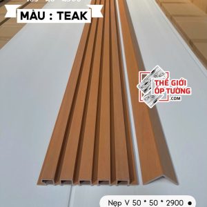 Tấm Ốp Gỗ Nhựa Ngoài Trời ASA teak 5 sóng